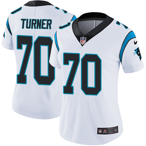 Nike Panthers #70 Trai Turner White Women's Stitched NFL Vapor Untouchable Limited Jersey - Click Image to Close